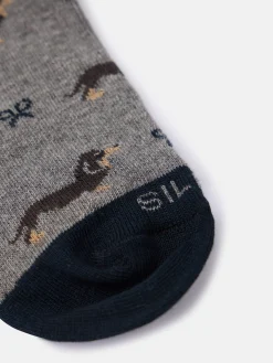 Calcetin kids silbon doggy gris