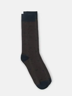 Calcetin motivos lunares marron