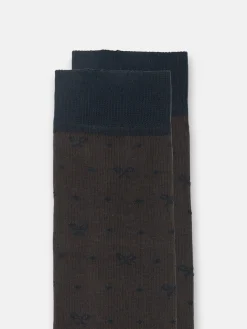 Calcetin motivos lunares marron