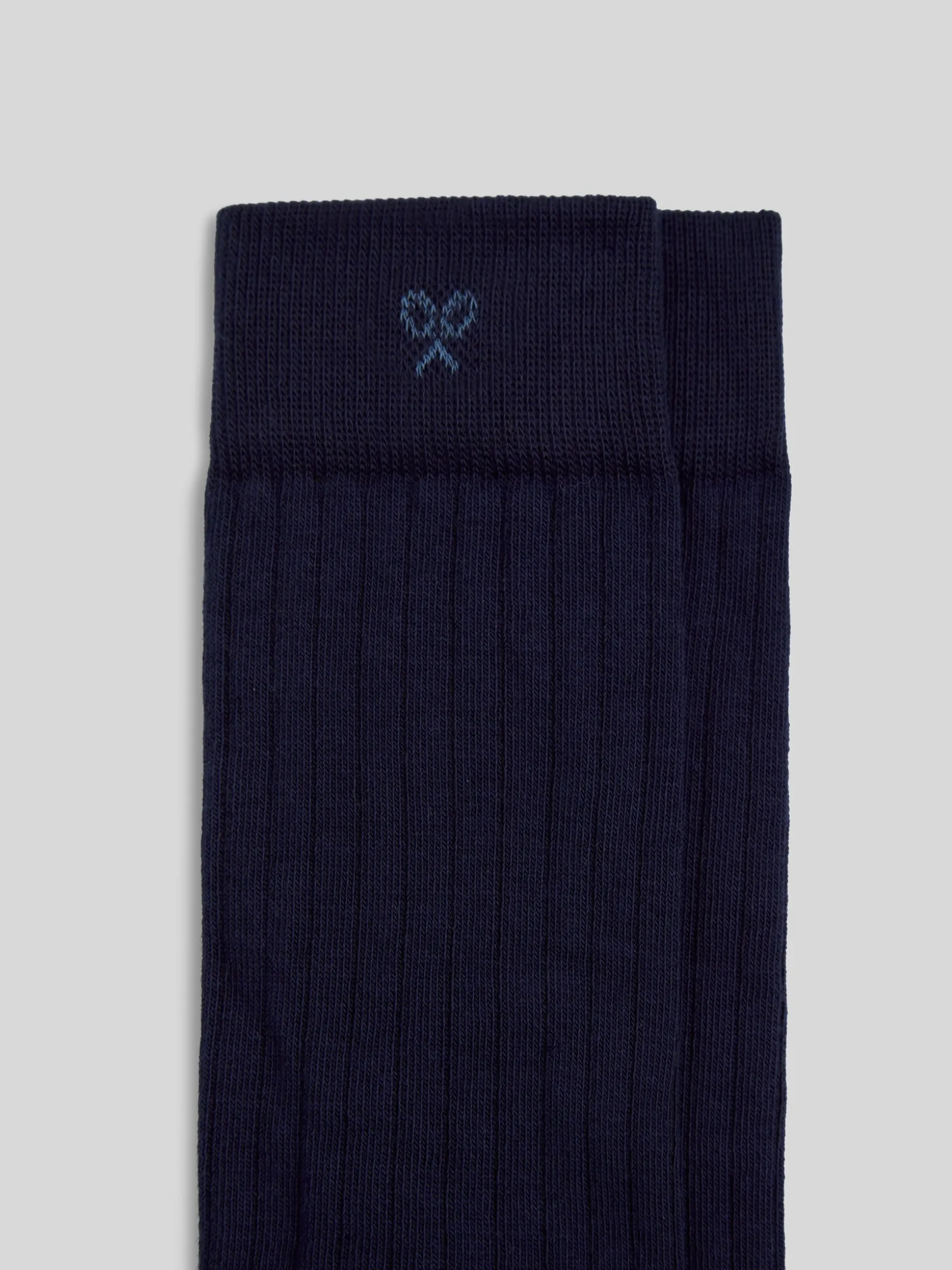 Calcetin silbon liso azul marino