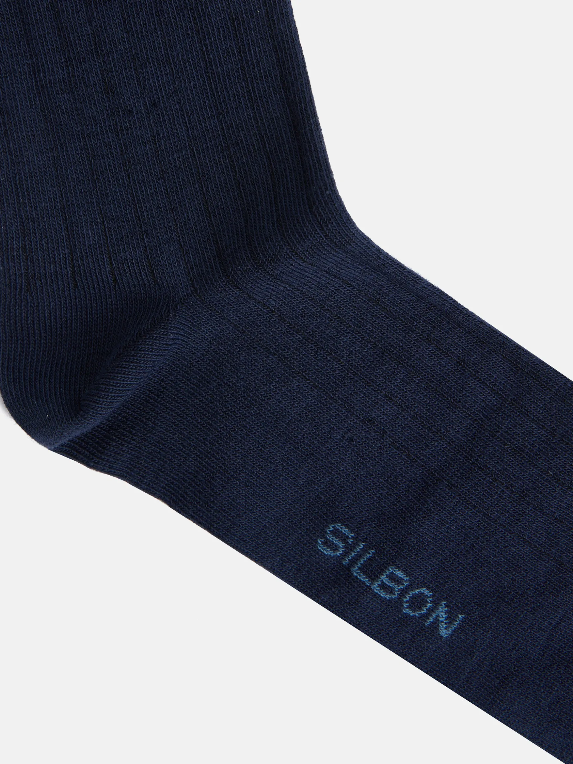 Calcetin silbon liso azul marino
