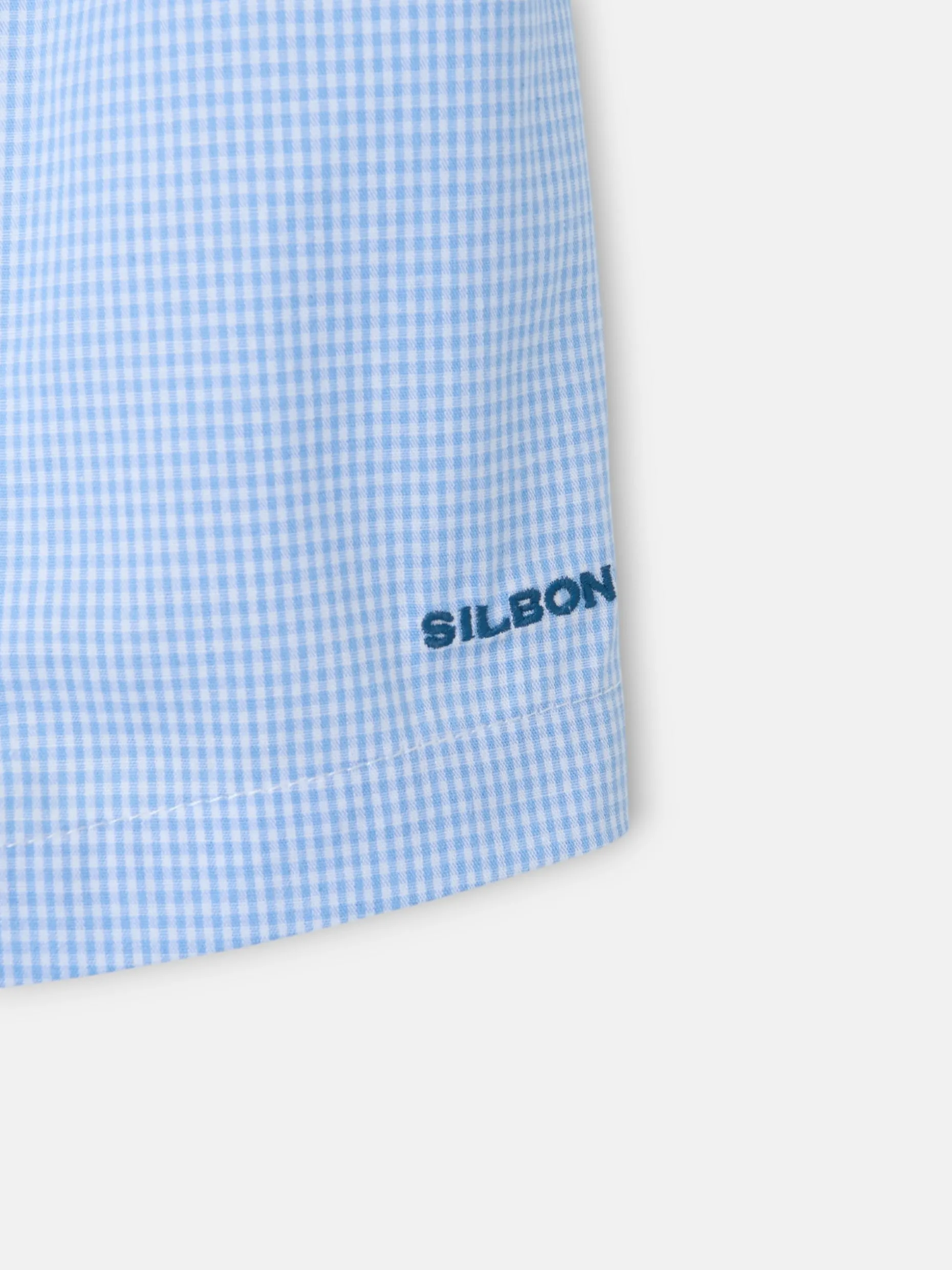 Calzoncillo mini cuadro azul celeste