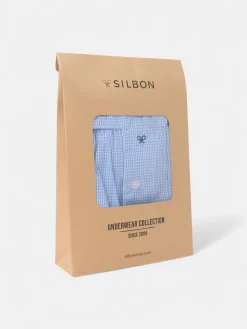 Calzoncillo mini cuadro azul celeste