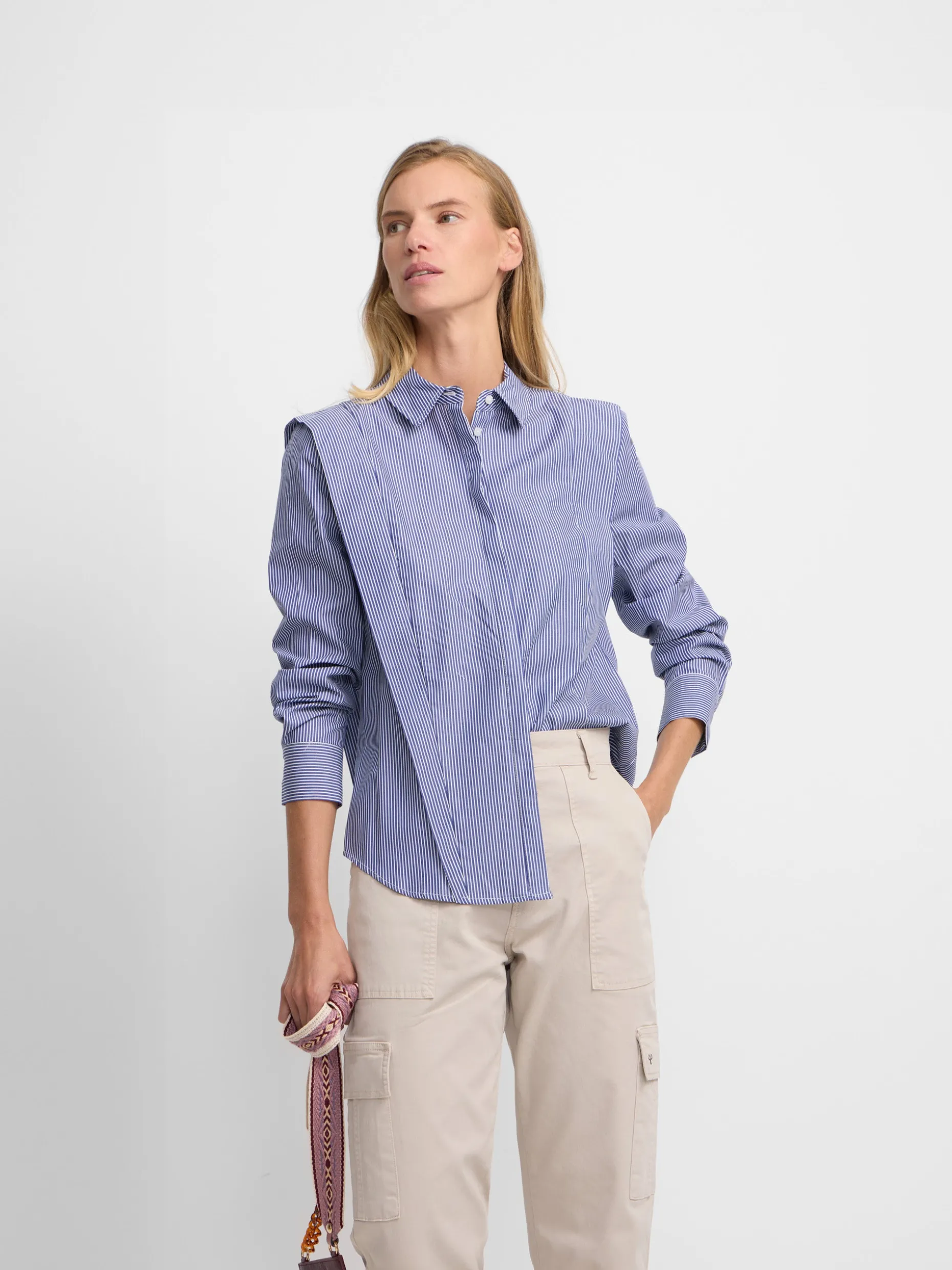 Camisa estructurada rayas marino
