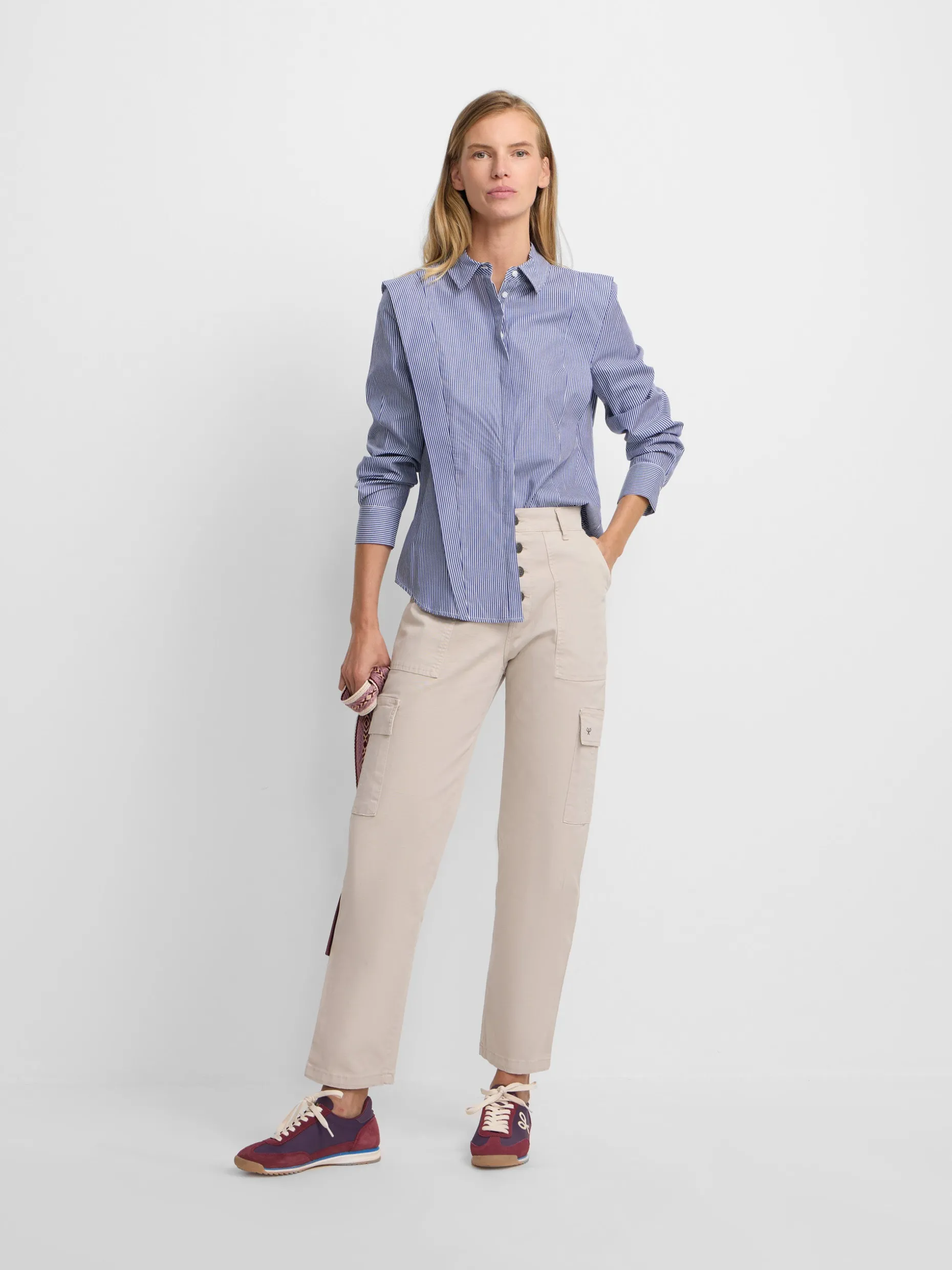 Camisa estructurada rayas marino