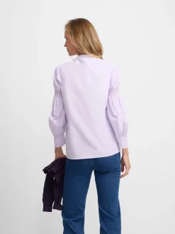 Camisa fruncidos malva