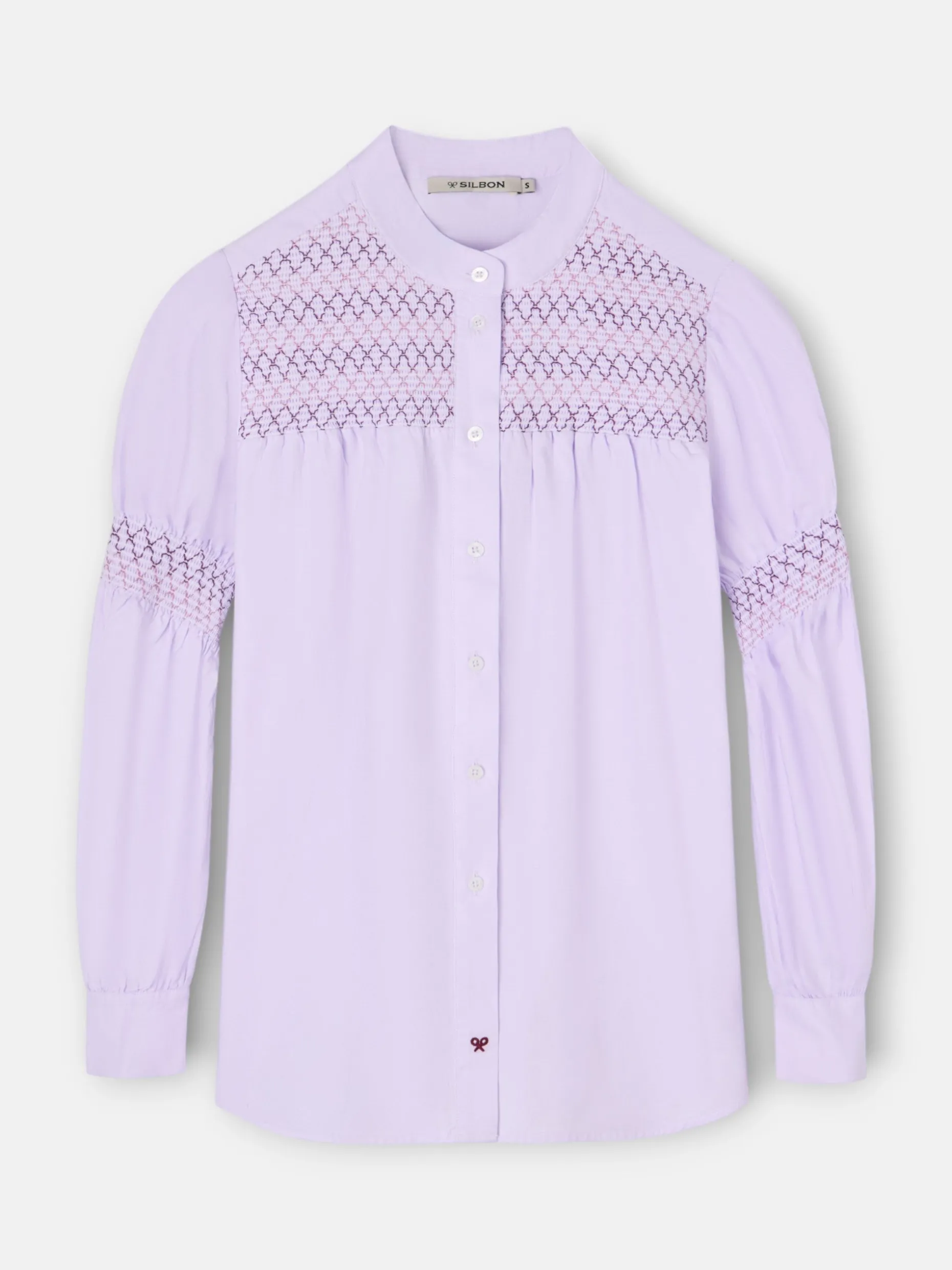 Camisa fruncidos malva