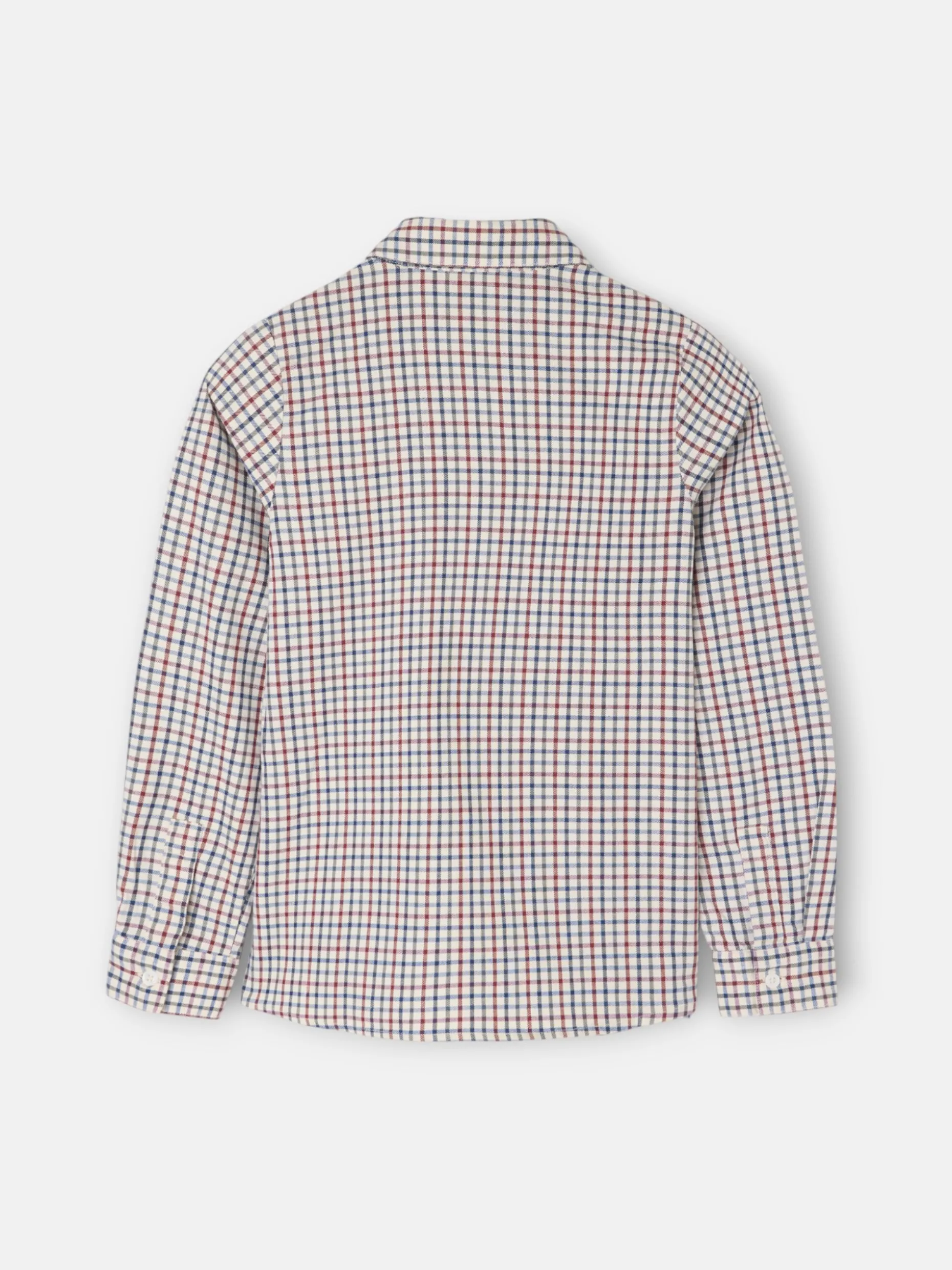 Camisa girl volante cuadros azul y rojo