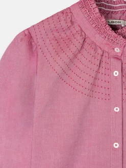 Camisa puño frunces burdeos