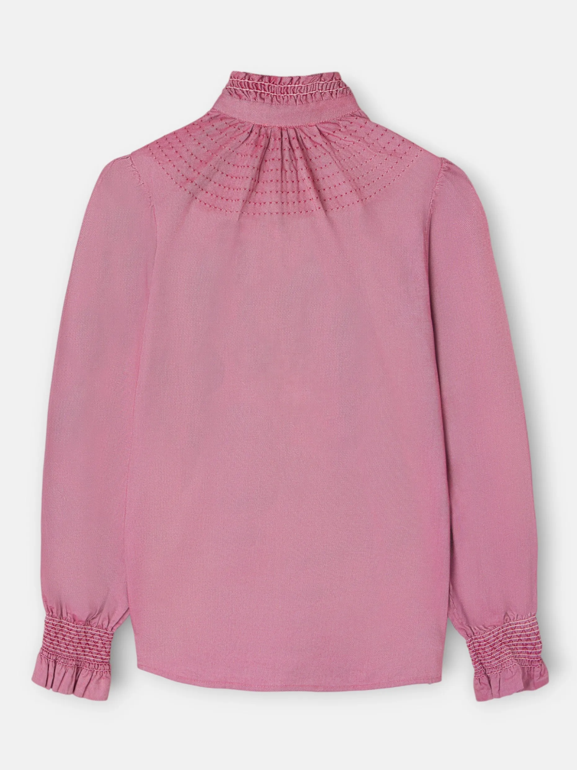 Camisa puño frunces burdeos
