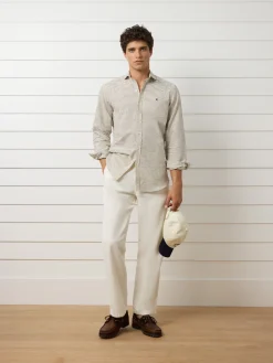 Camisa sport bolsillo raya horizontal azul marino