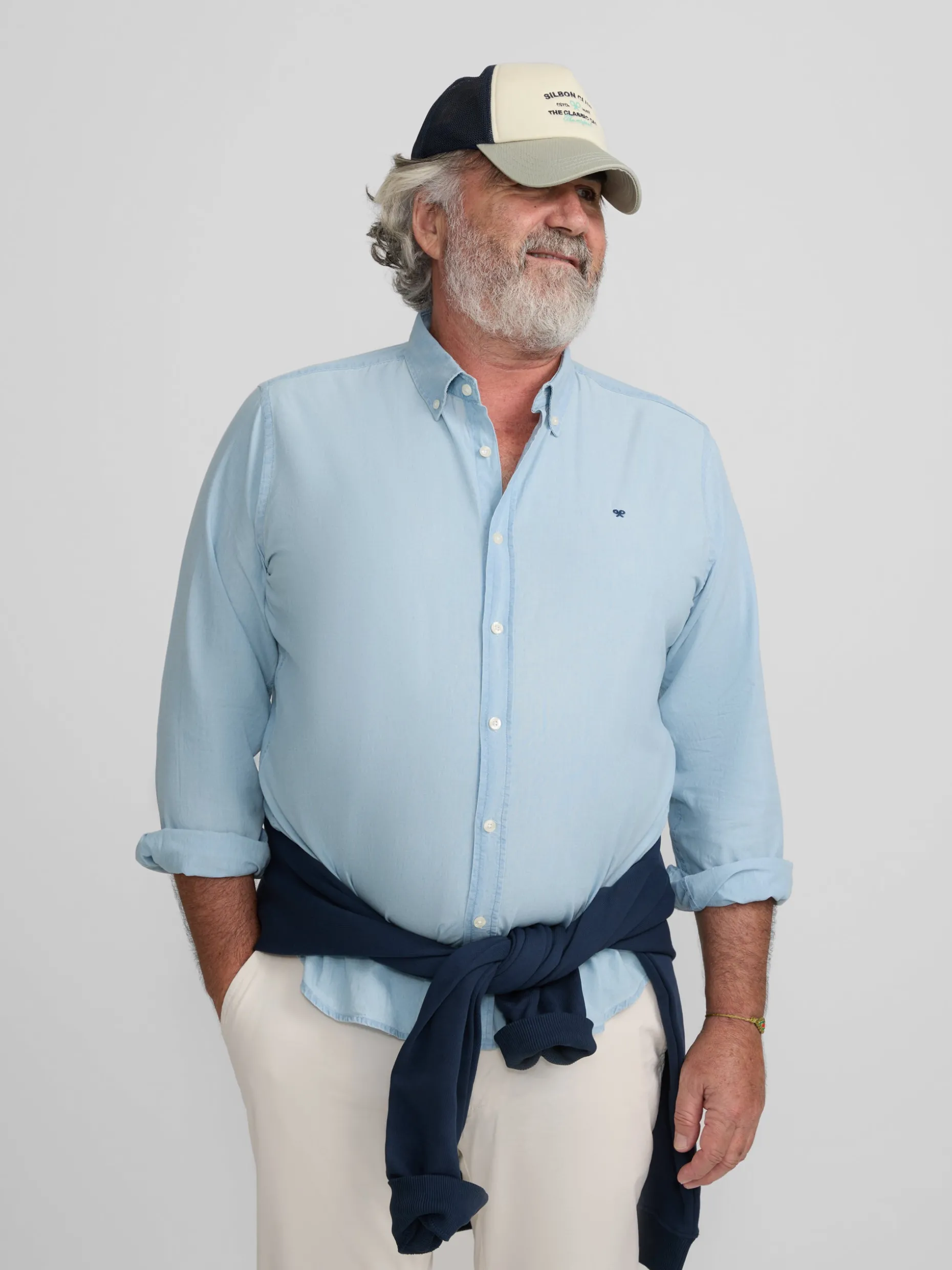 Camisa sport denim azul claro
