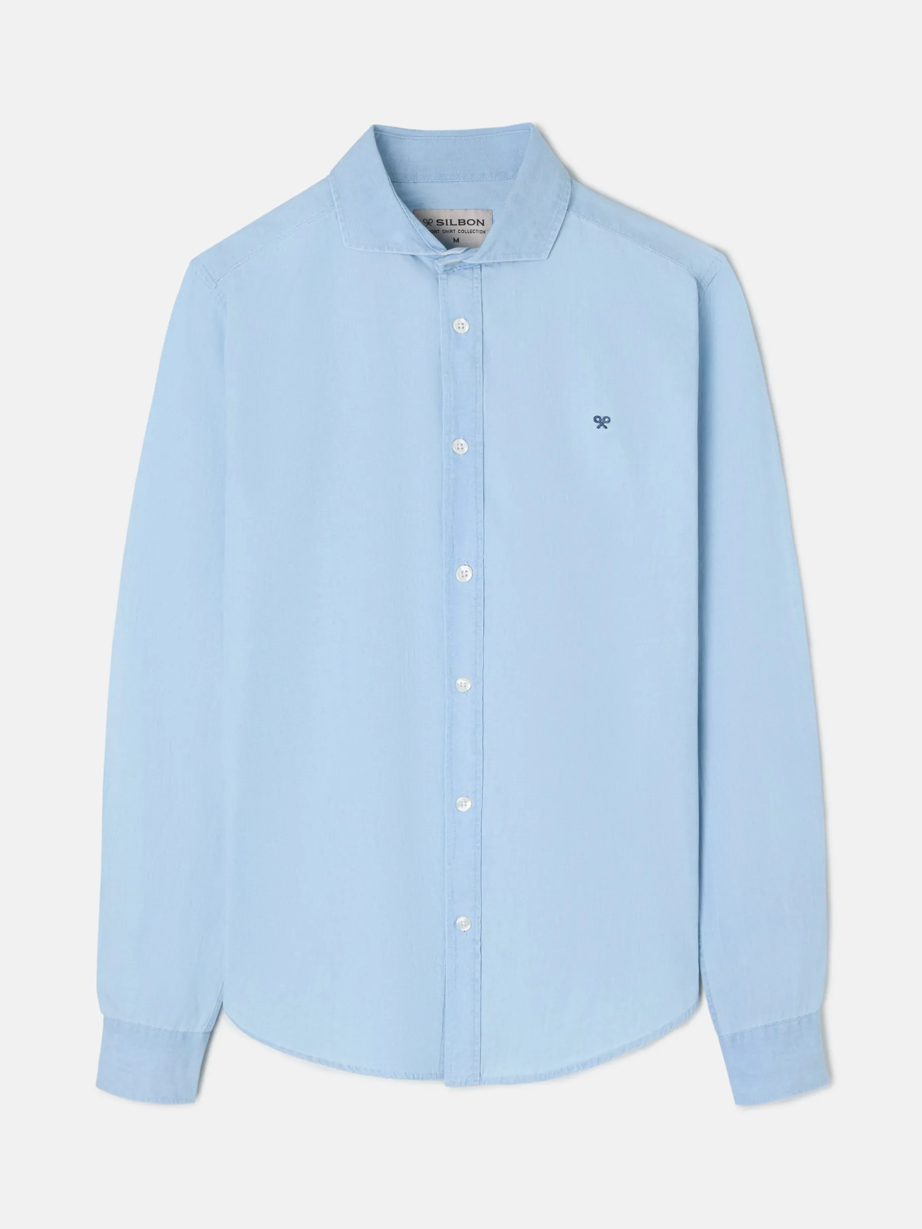 Camisa sport denim azul medio