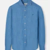 Camisa sport denim azul navy