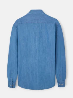 Camisa sport denim azul navy
