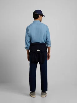 Camisa sport denim bolsillos azul claro