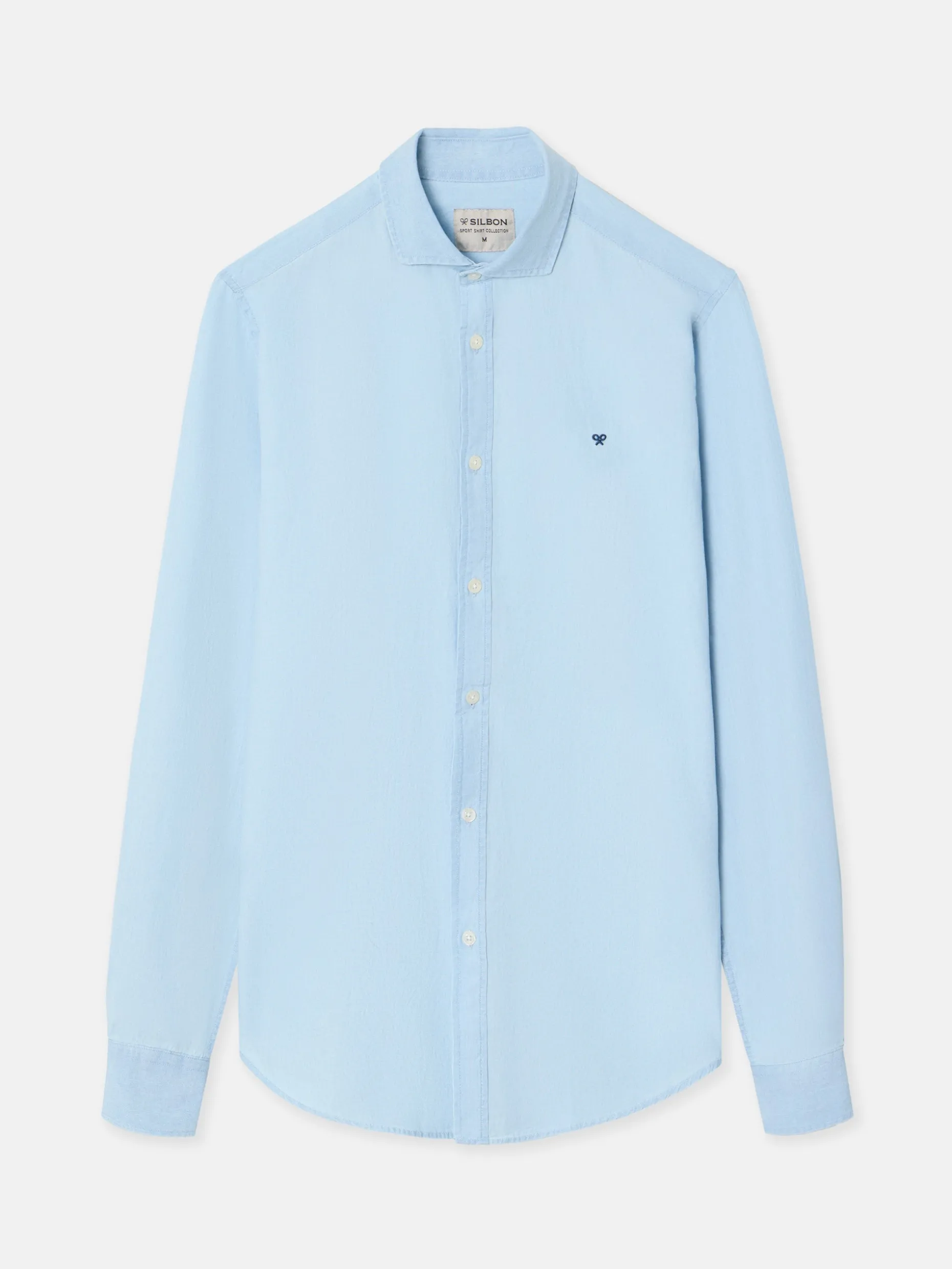 Camisa sport denim cutaway azul claro