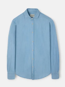 Camisa sport denim cutaway azul claro