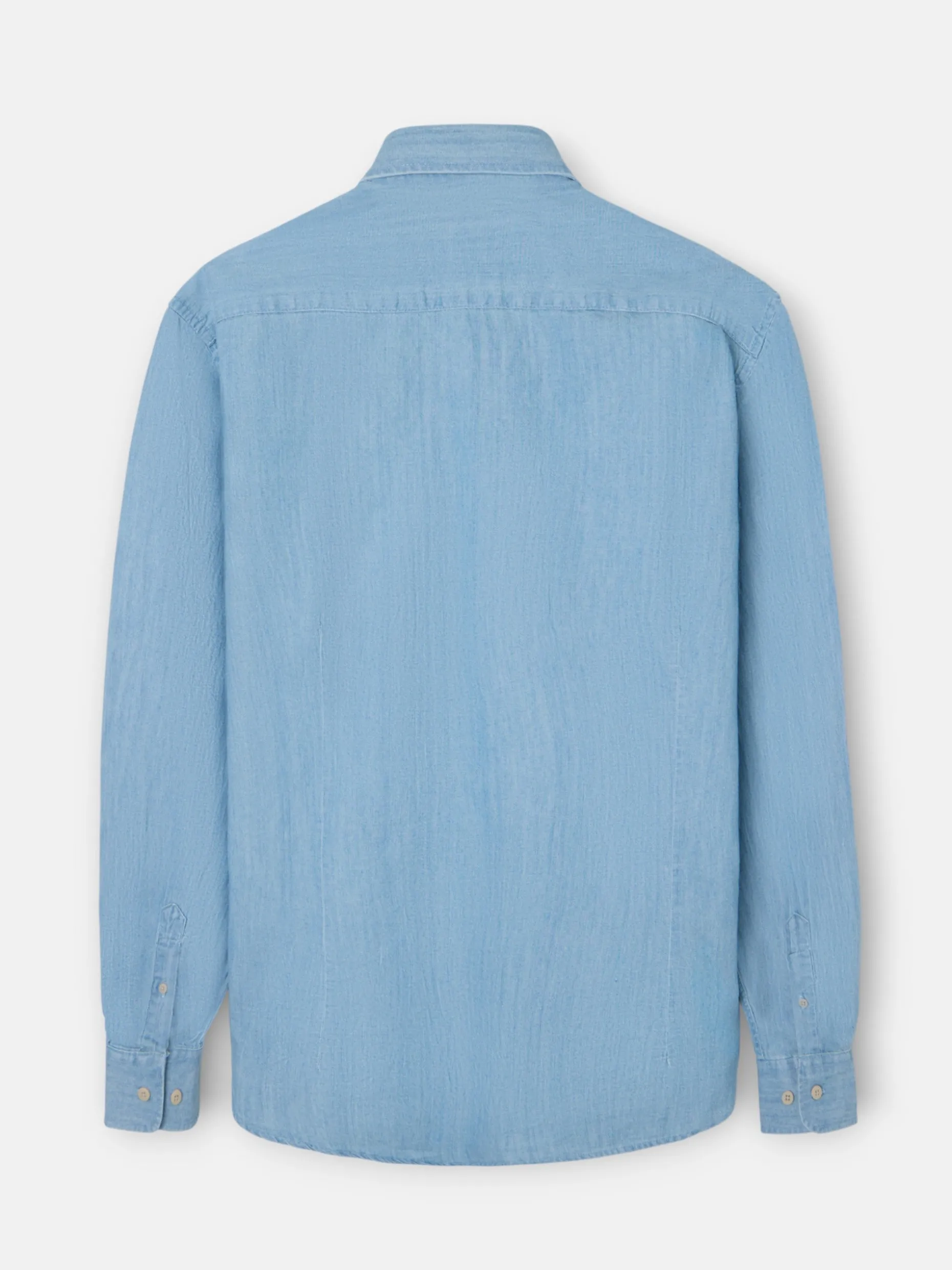 Camisa sport denim cutaway azul claro
