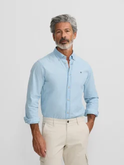 Camisa sport denim regular fit azul claro