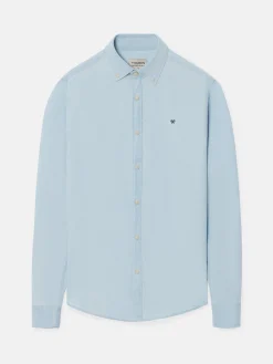 Camisa sport denim regular fit azul claro