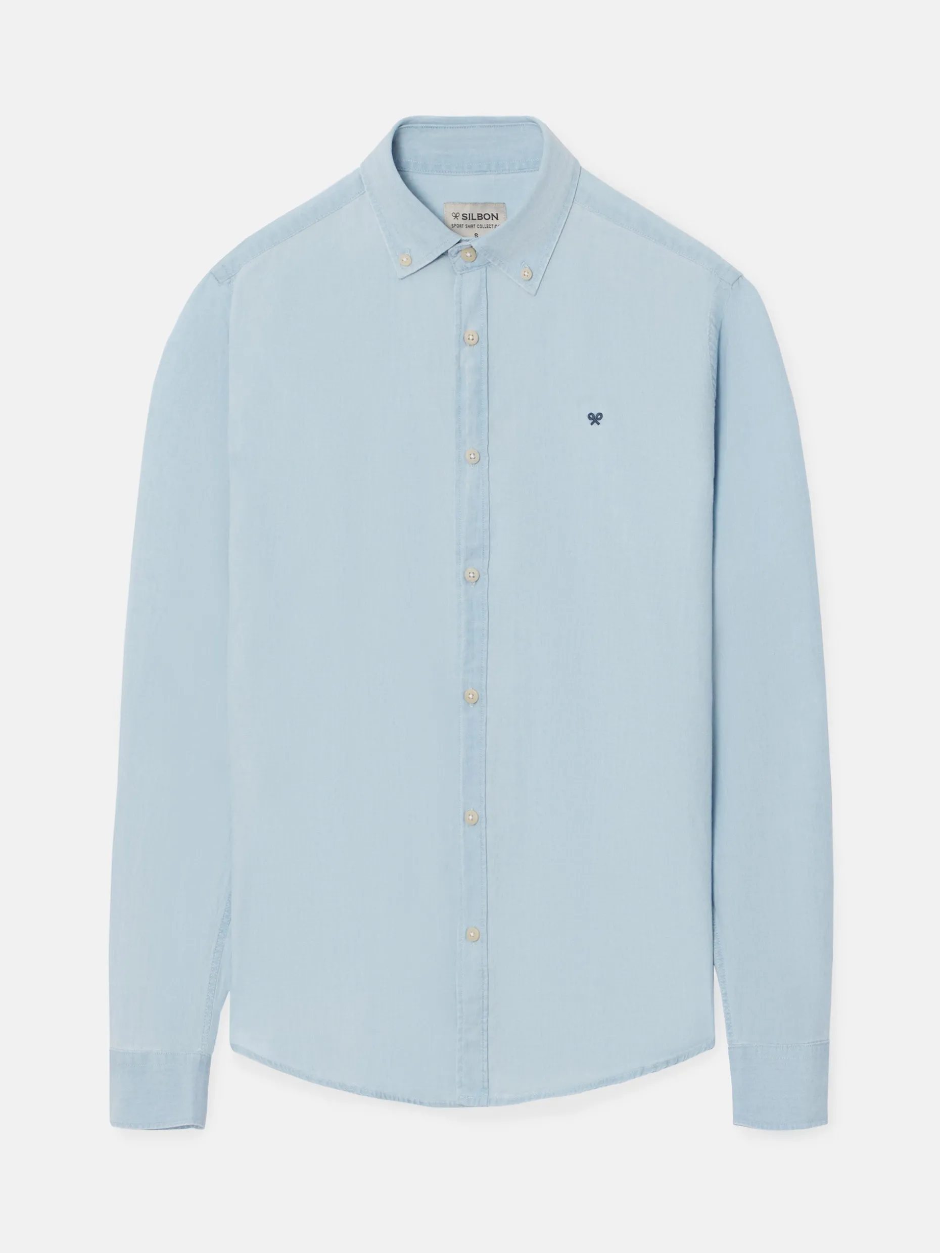 Camisa sport denim regular fit azul claro