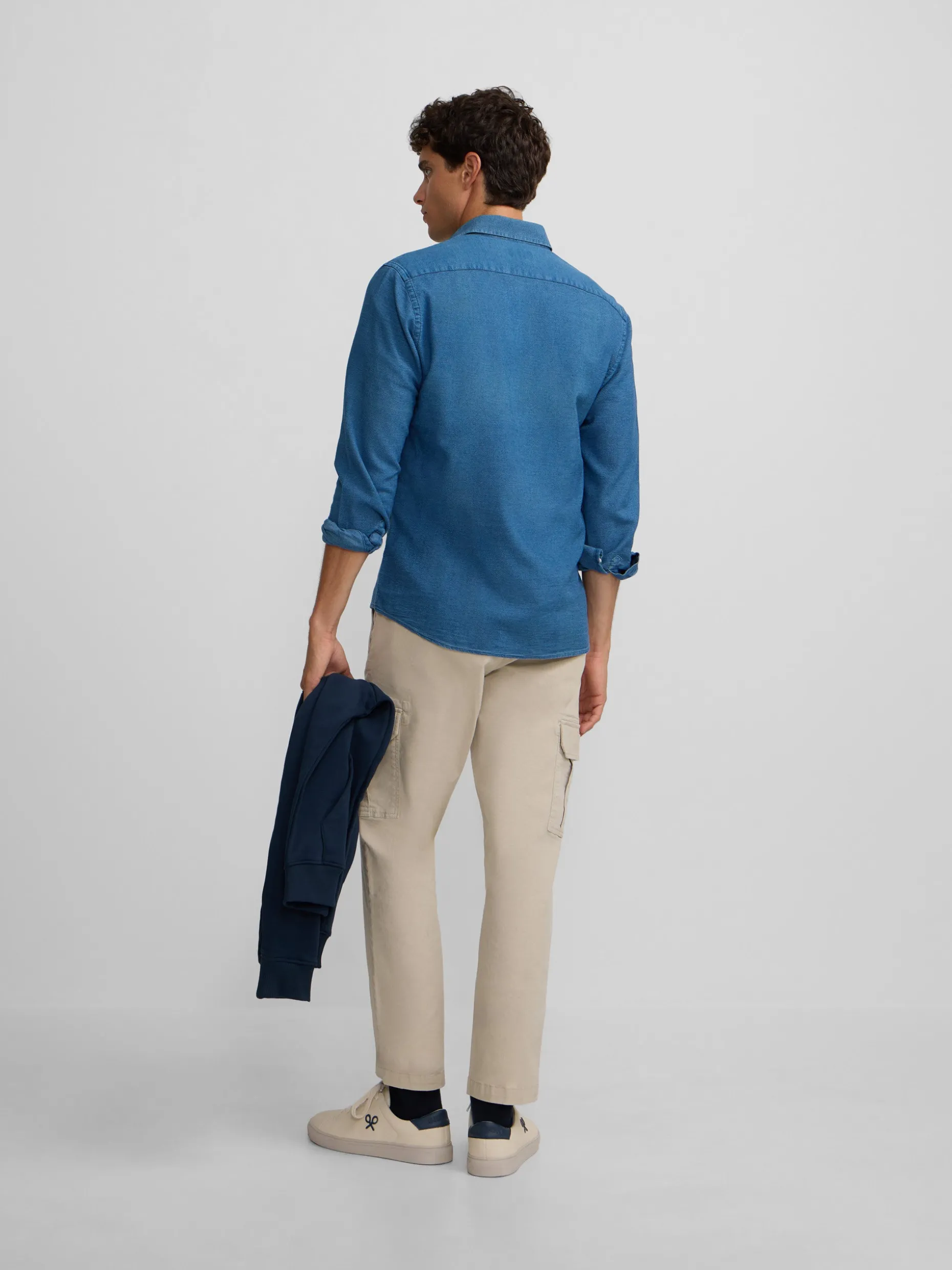 Camisa sport estructura denim azul medio