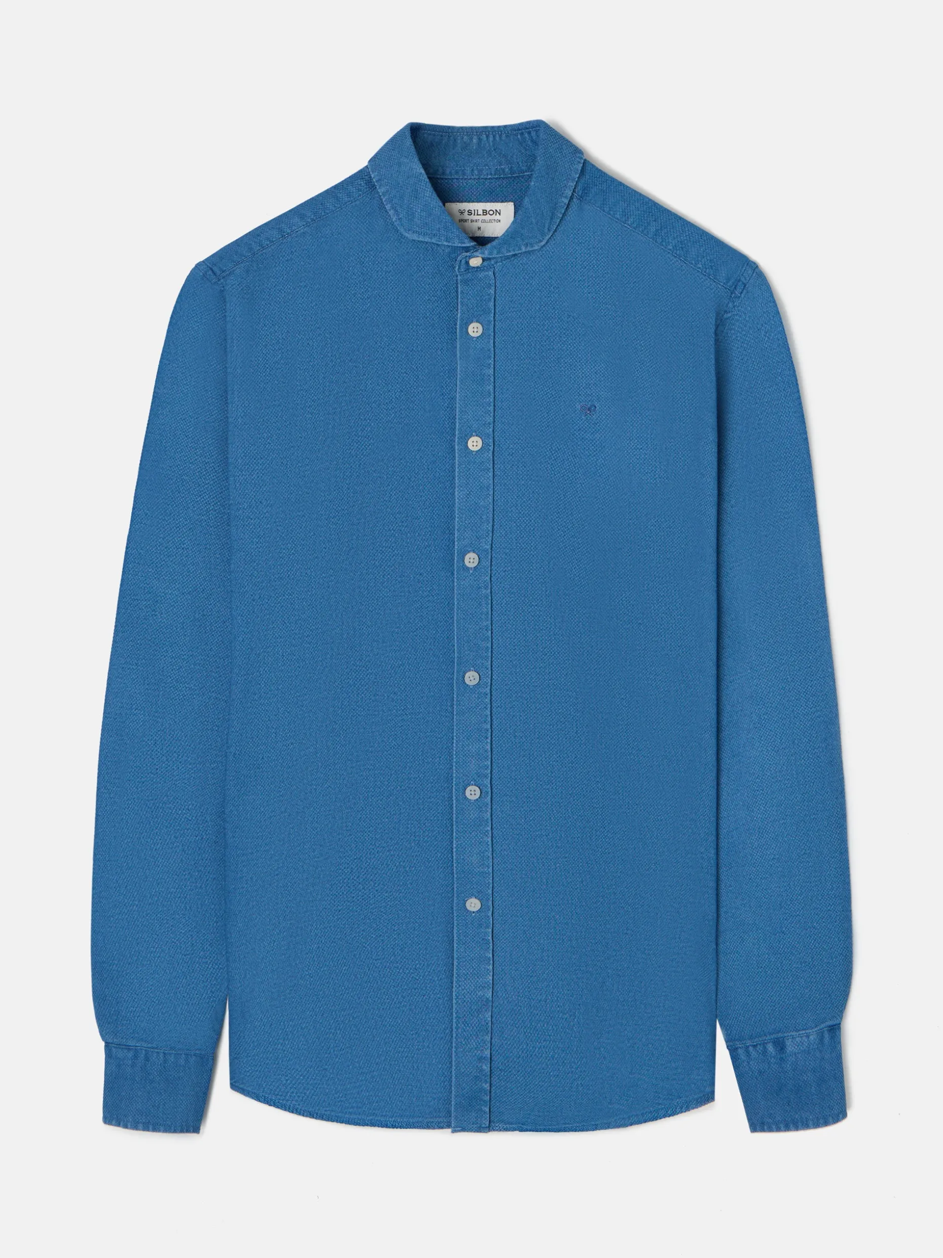 Camisa sport estructura denim azul medio