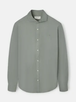 Camisa sport estructura espiga verde claro