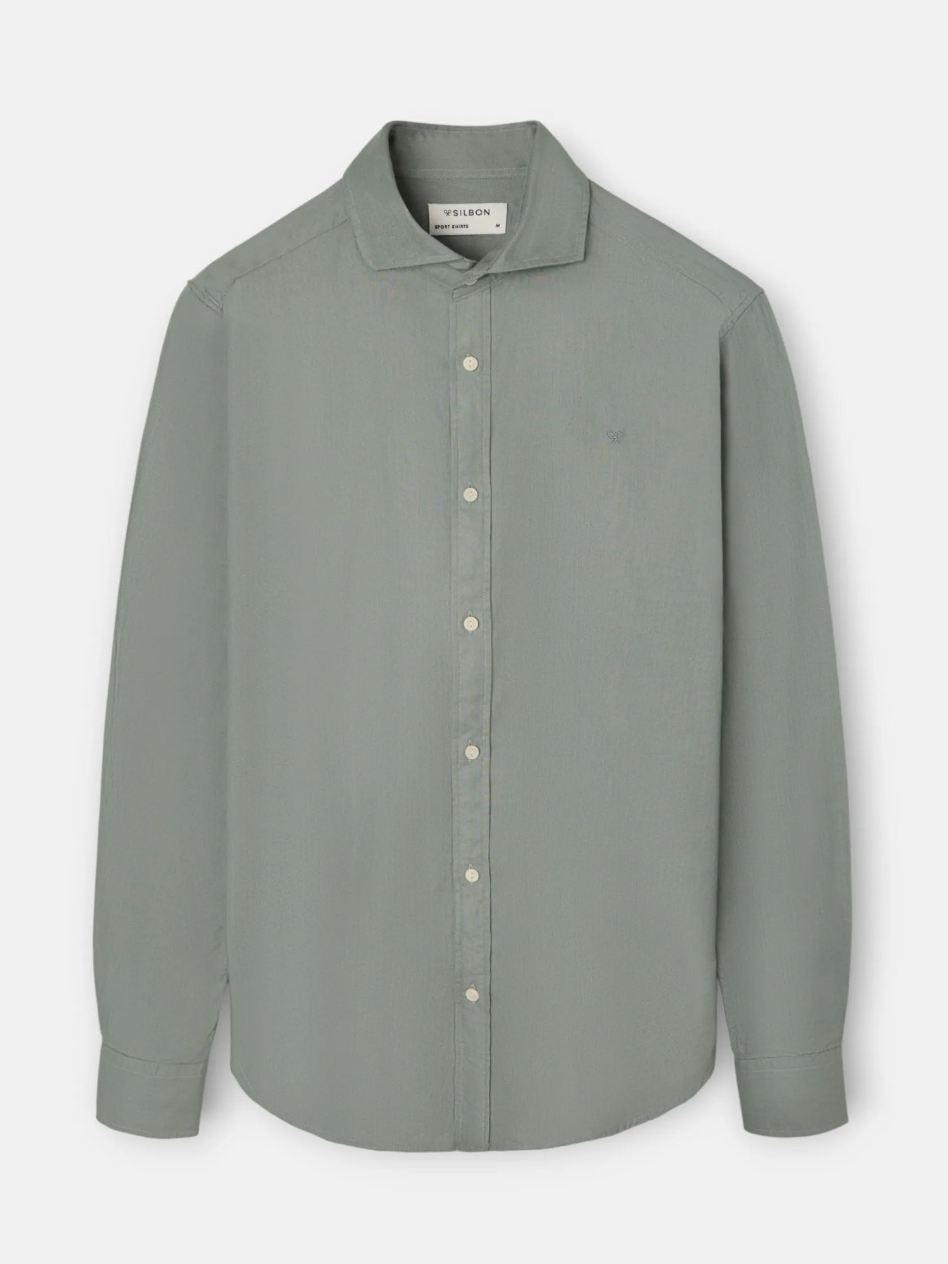 Camisa sport estructura espiga verde claro