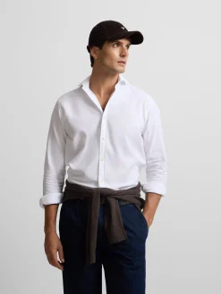 Camisa sport estructura espiga blanco