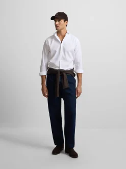 Camisa sport estructura espiga blanco