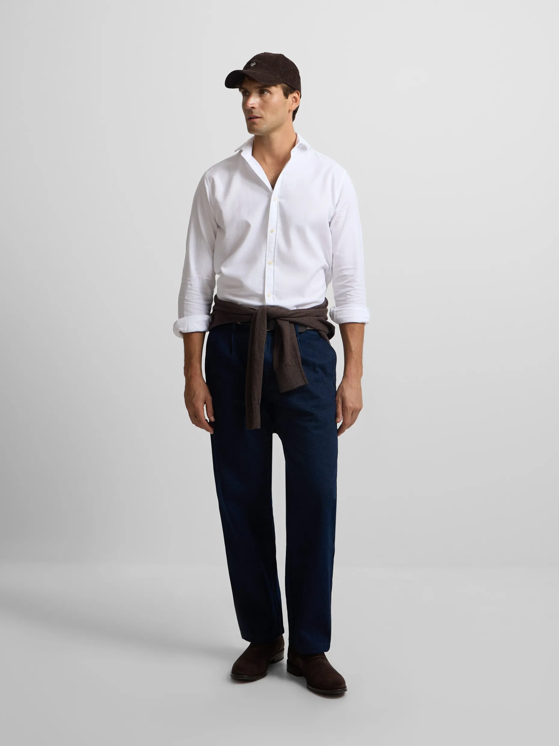Camisa sport estructura espiga blanco