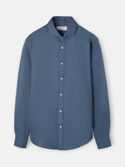 Camisa sport estructura espiga azul indigo