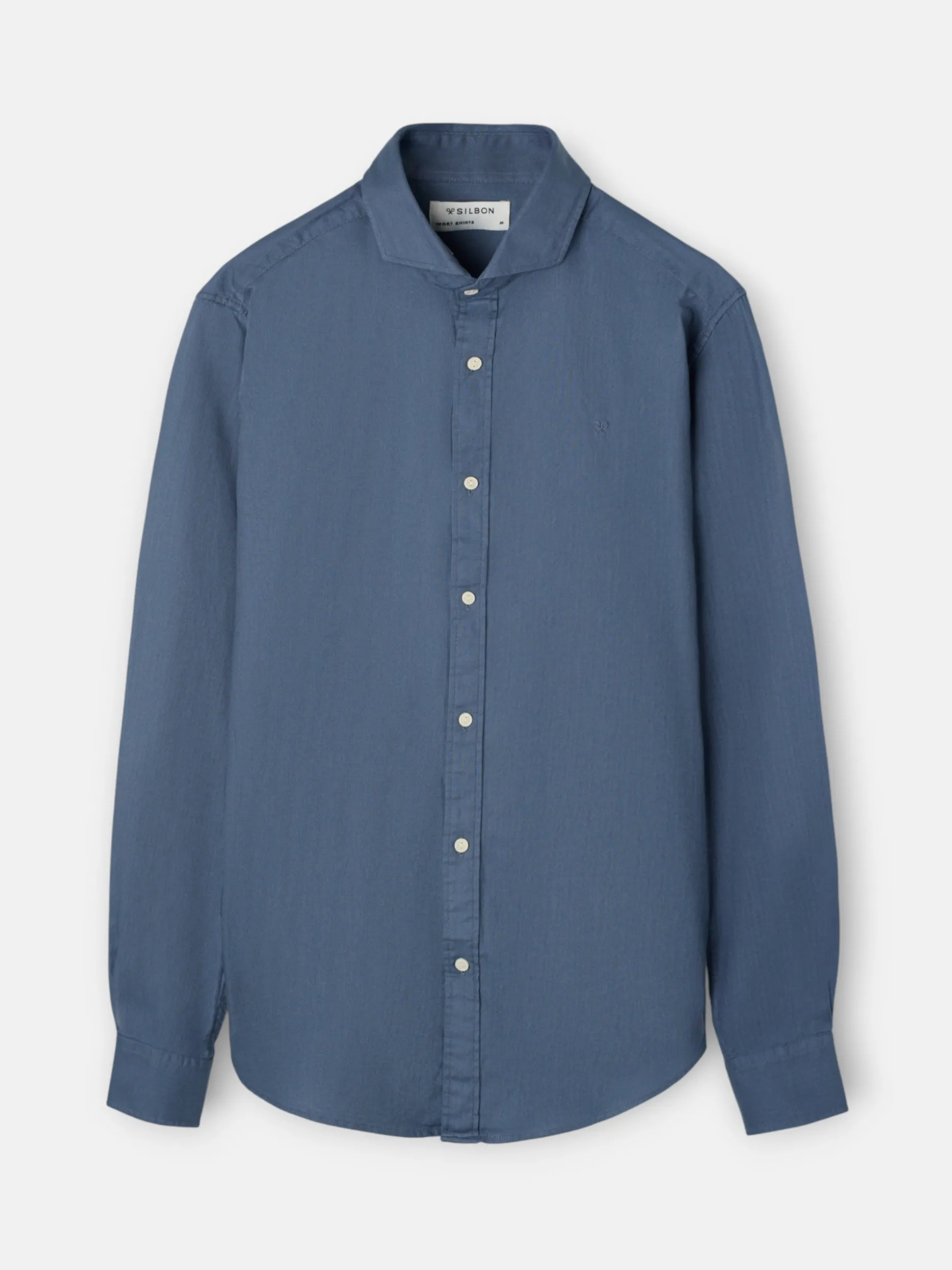 Camisa sport estructura espiga azul indigo