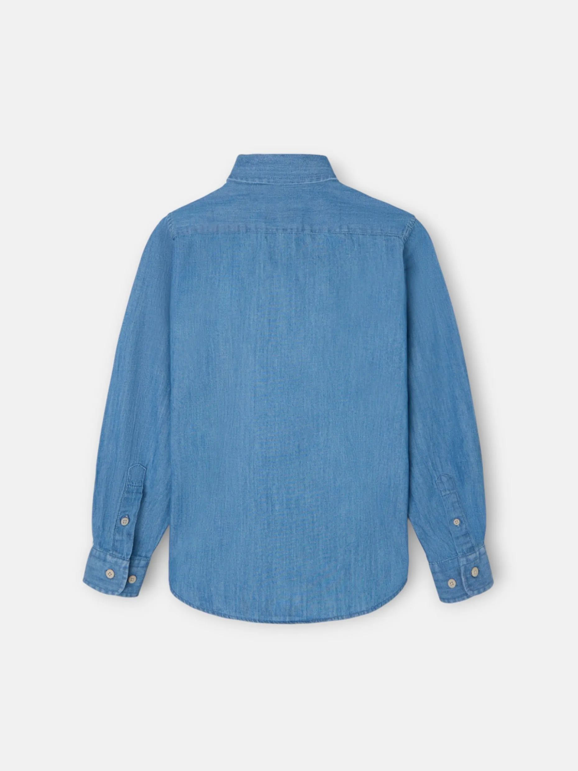 Camisa sport kids clasica denim azul claro