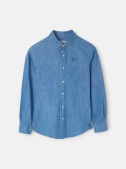 Camisa sport kids denim azul navy