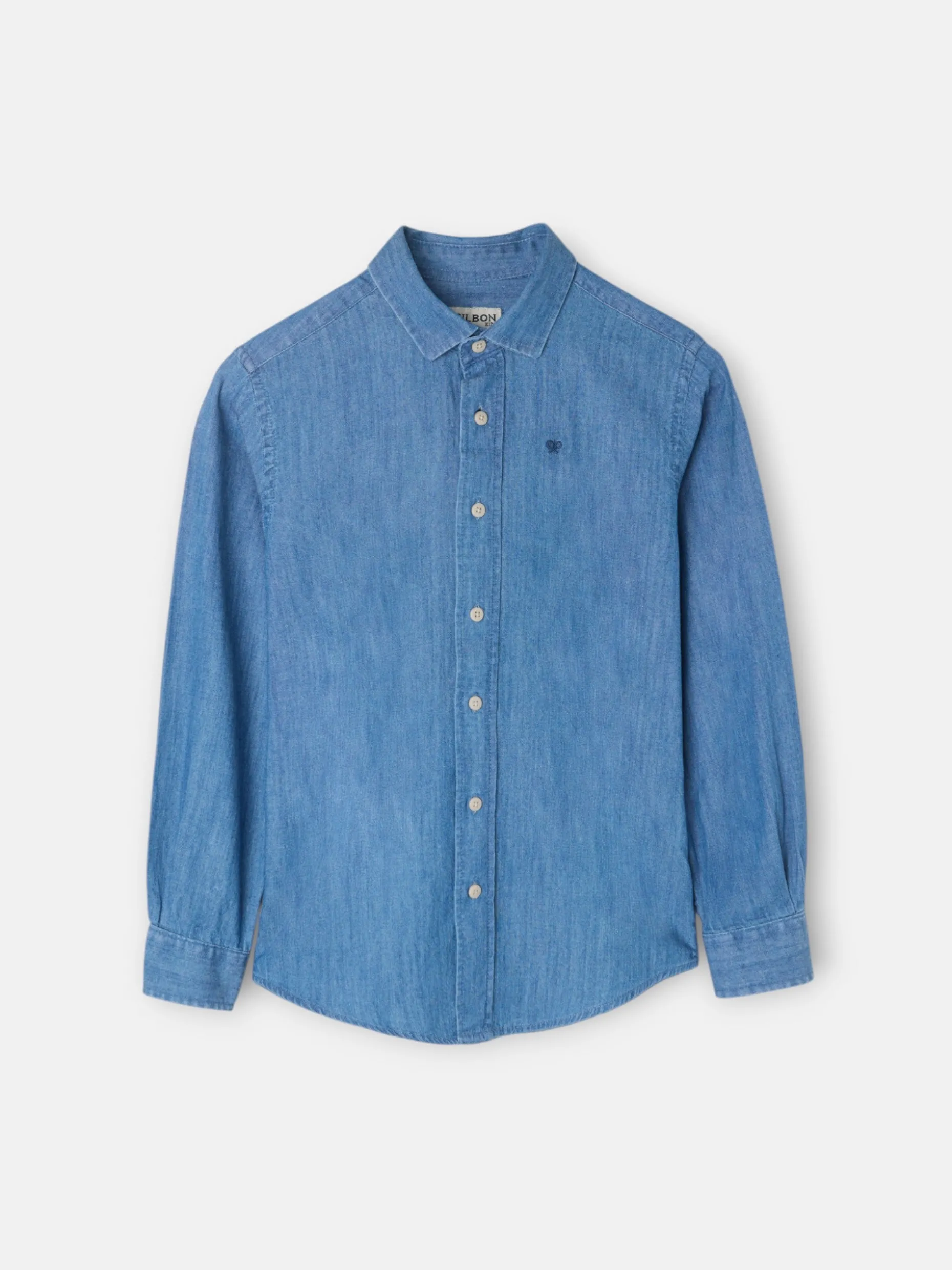 Camisa sport kids denim azul navy