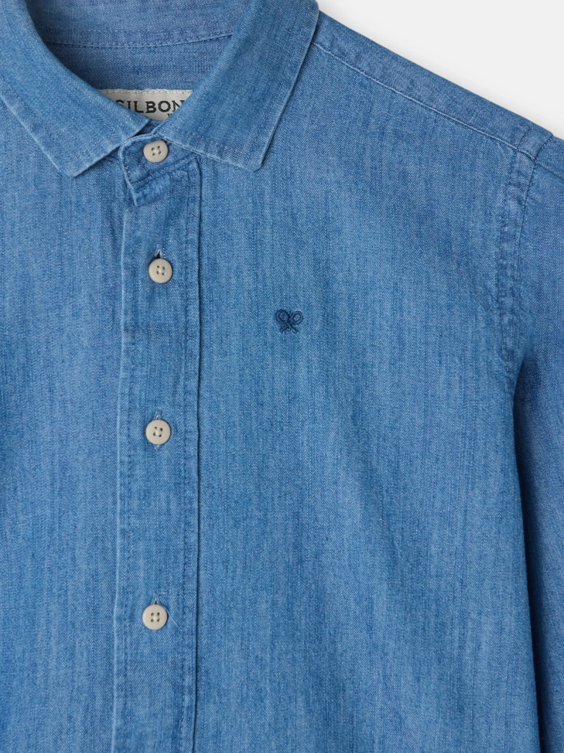Camisa sport kids denim azul navy