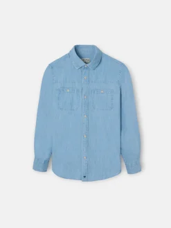 Camisa sport kids denim bolsillos azul claro