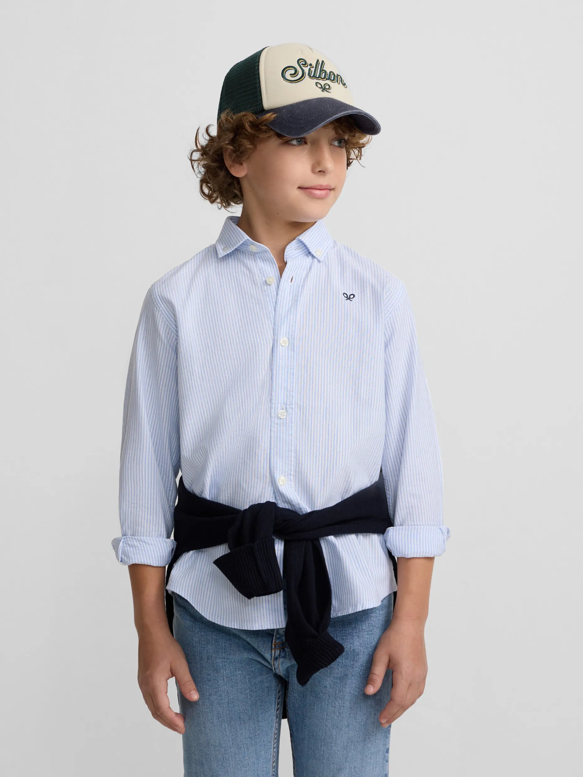 Camisa sport kids oxford raya celeste