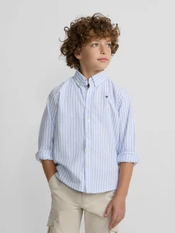Camisa sport kids oxford rayas azul navy