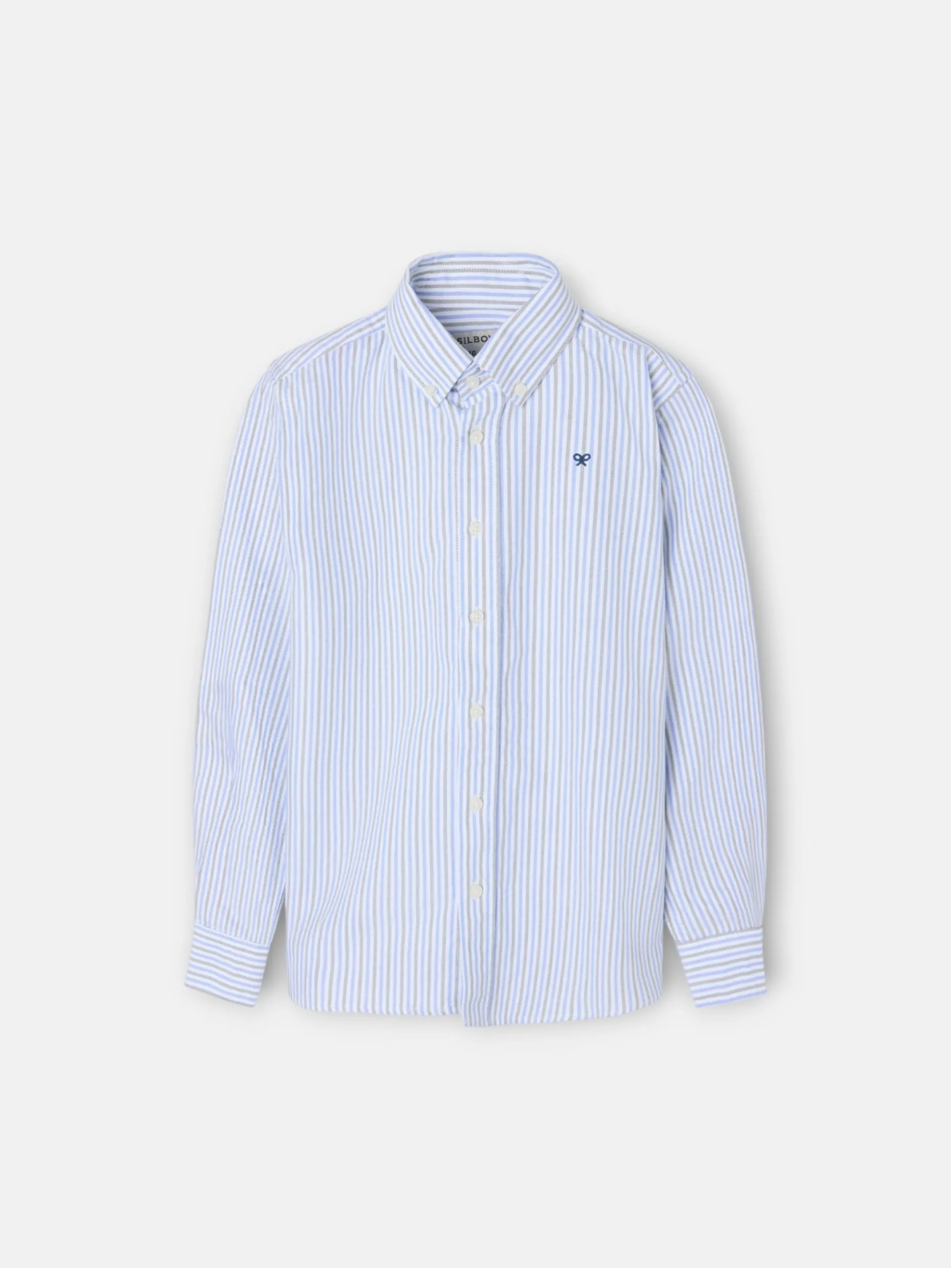 Camisa sport kids oxford rayas azul verde