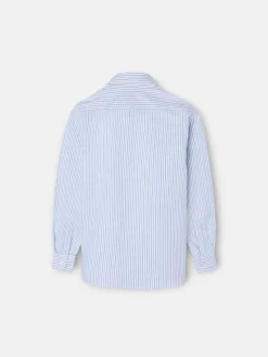 Camisa sport kids oxford rayas azul verde