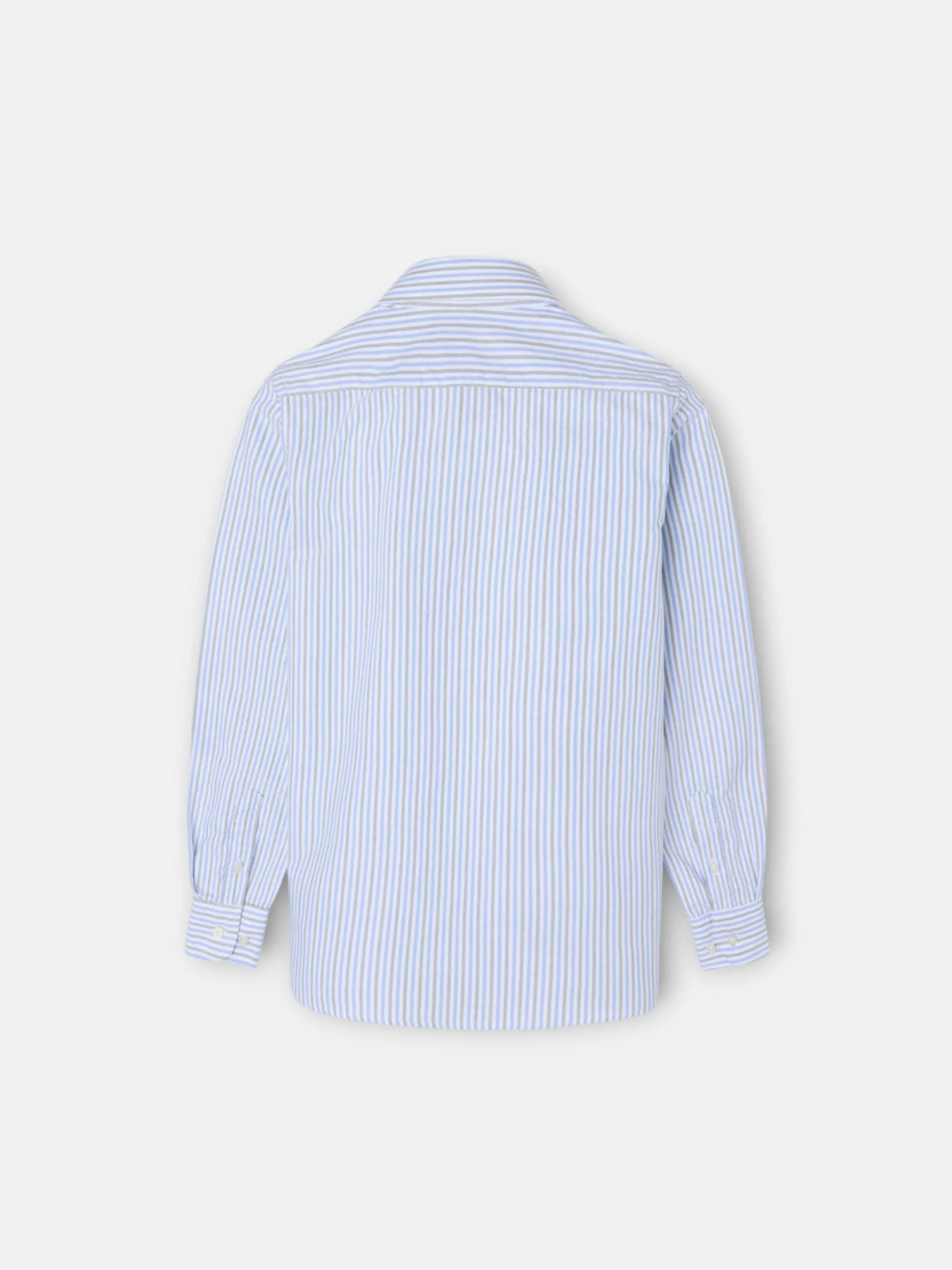 Camisa sport kids oxford rayas azul verde