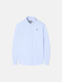 Camisa sport kids rayas oxford celeste