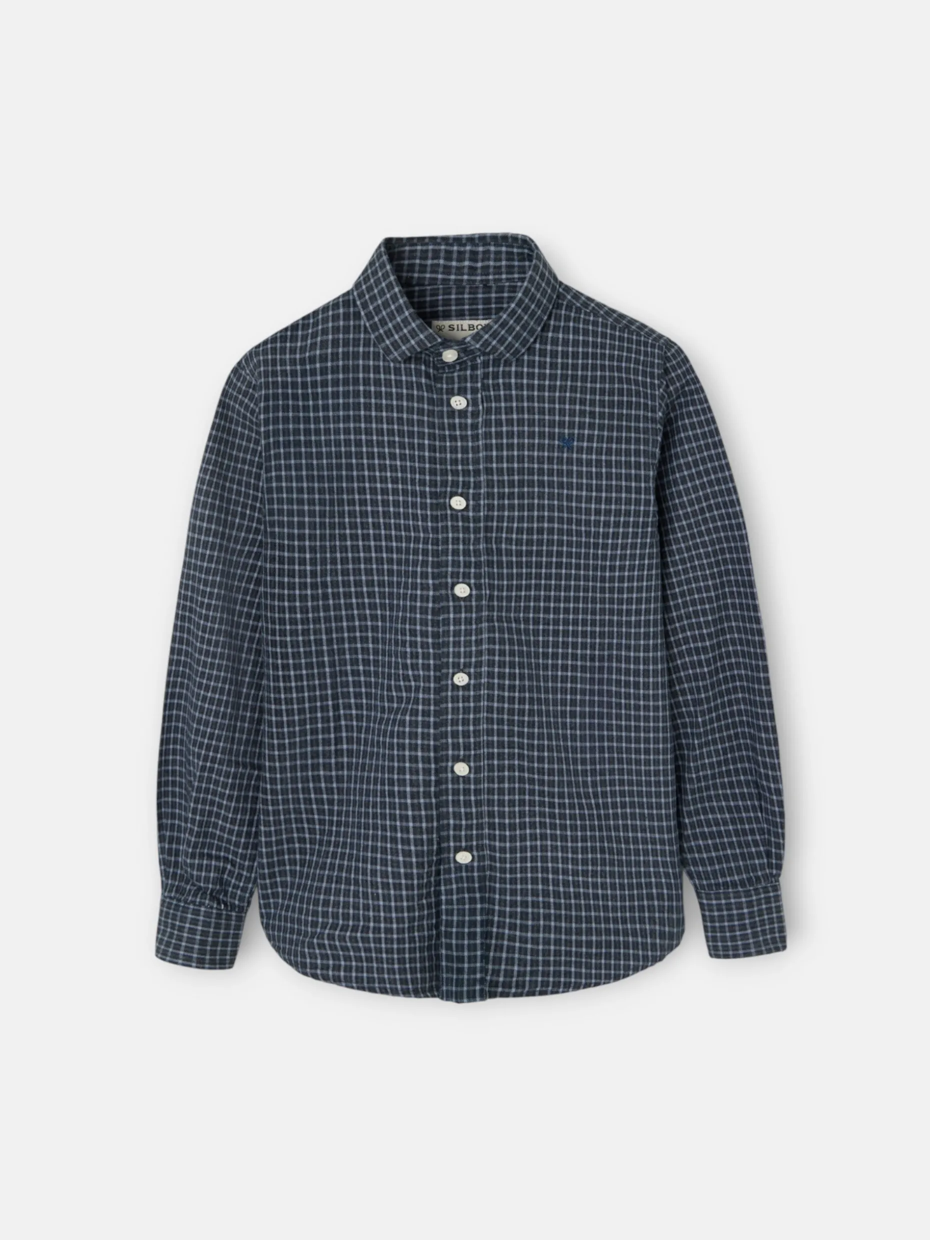 Camisa sport kids warm cuadro dark navy