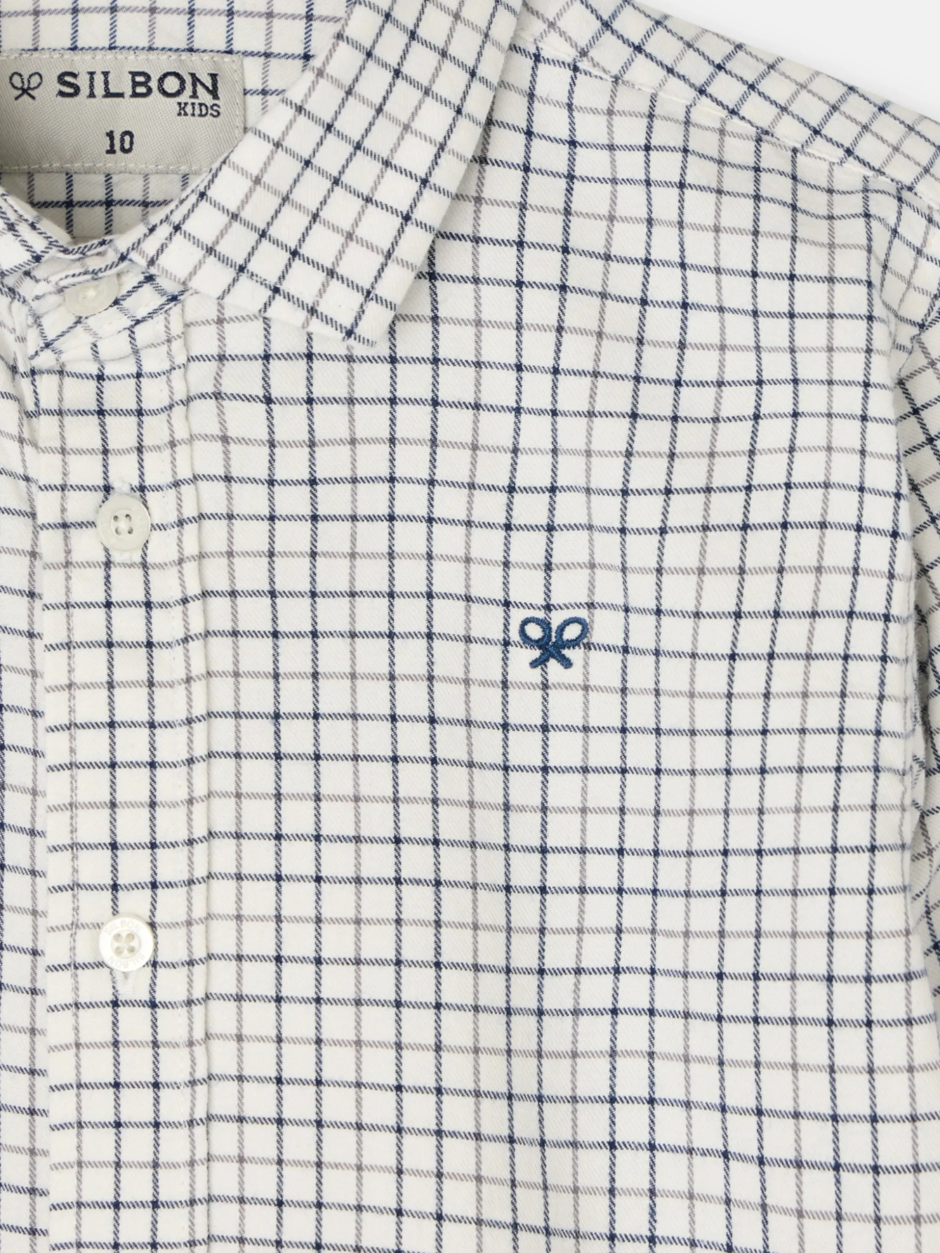 Camisa sport kids warm cuadro bicolor marino gris