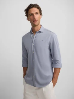 Camisa sport micropique comfort celeste