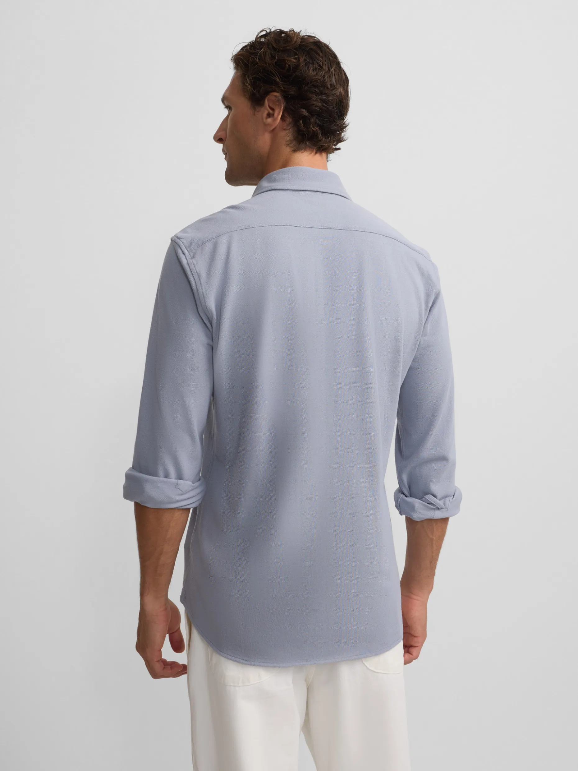 Camisa sport micropique comfort celeste